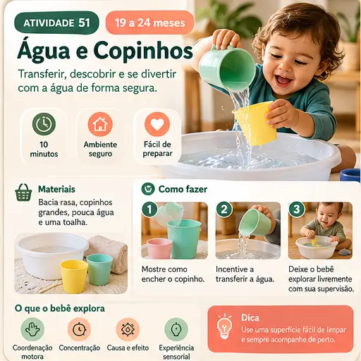Atividade 51 — Água e Copinhos (19–24 meses)